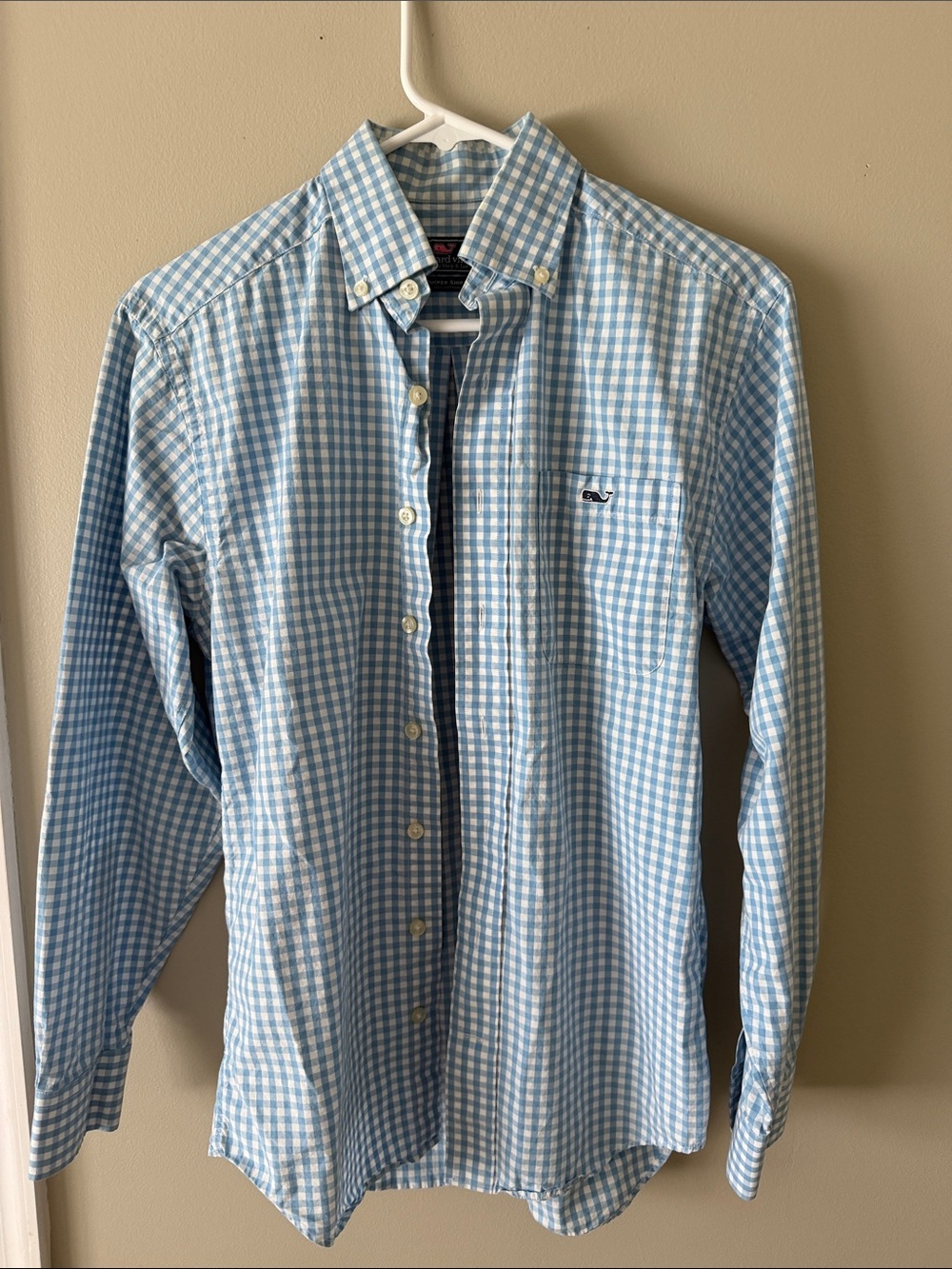 Vineyard Vines Blue and White Gingham Button-Down Shirt